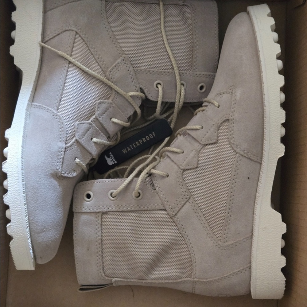 Sorel Beige Lace-Up Boots
